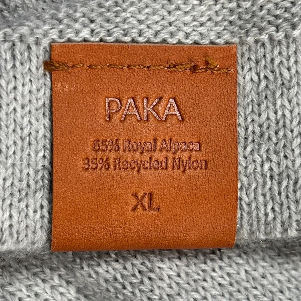 PAKA Crewneck Sweater Mens XL Grey Royal Alpaca Handmade  Raglan Long Sleeve - Picture 6 of 11